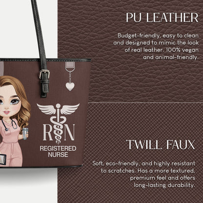 Prestige Nurse Style - Personalized Custom Nurse Leather Tote Bag