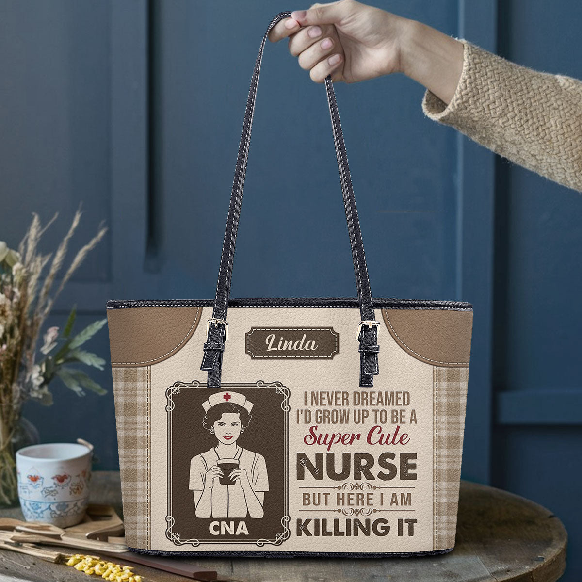 personalized custom nurse tote bag