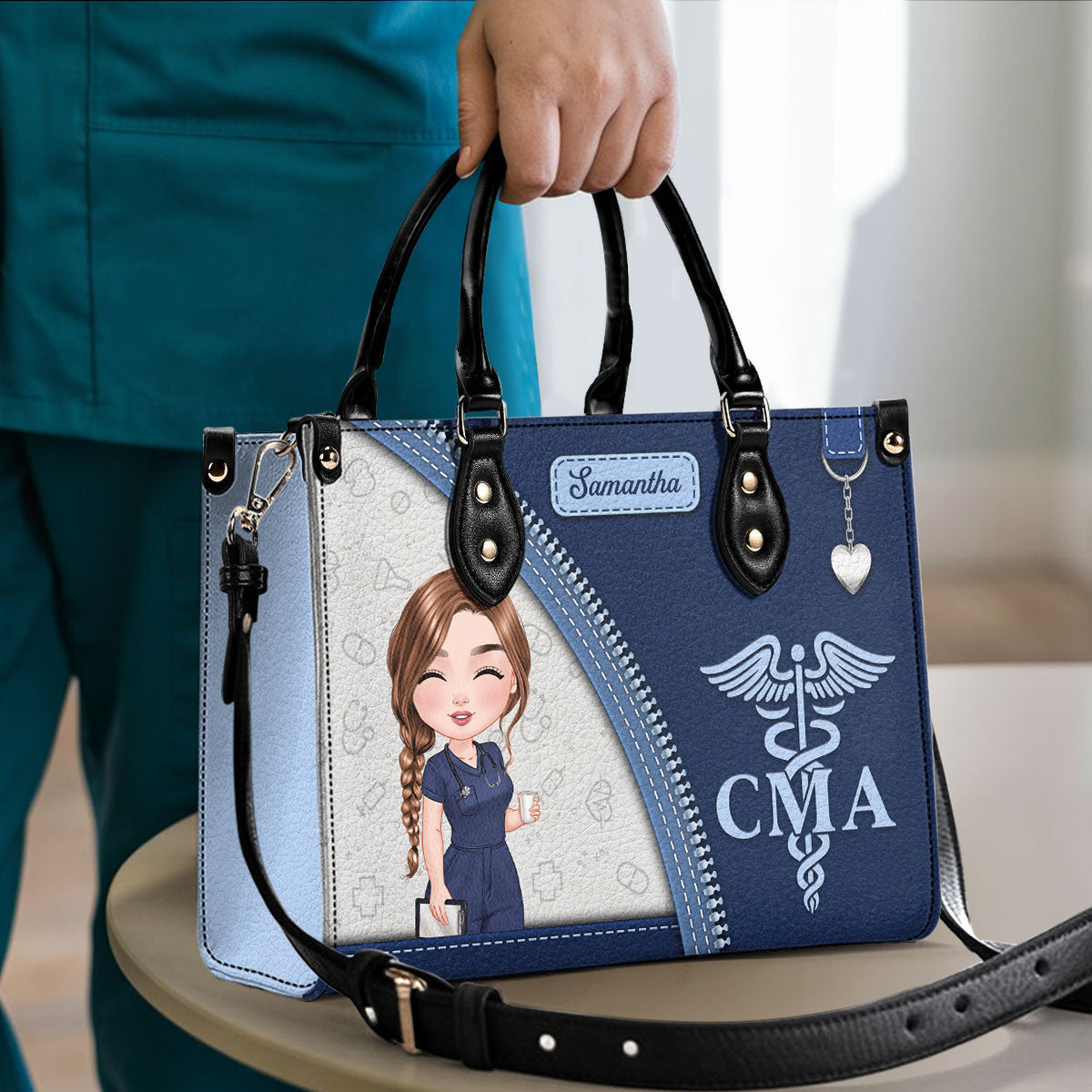 Simple Nurse Life - Personalized Custom Leather Handbag