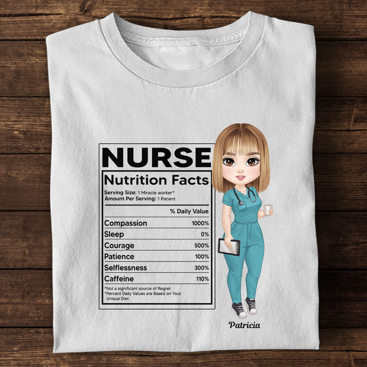 Nurse Nutrition Facts - Personalized Custom Nurse T-shirt