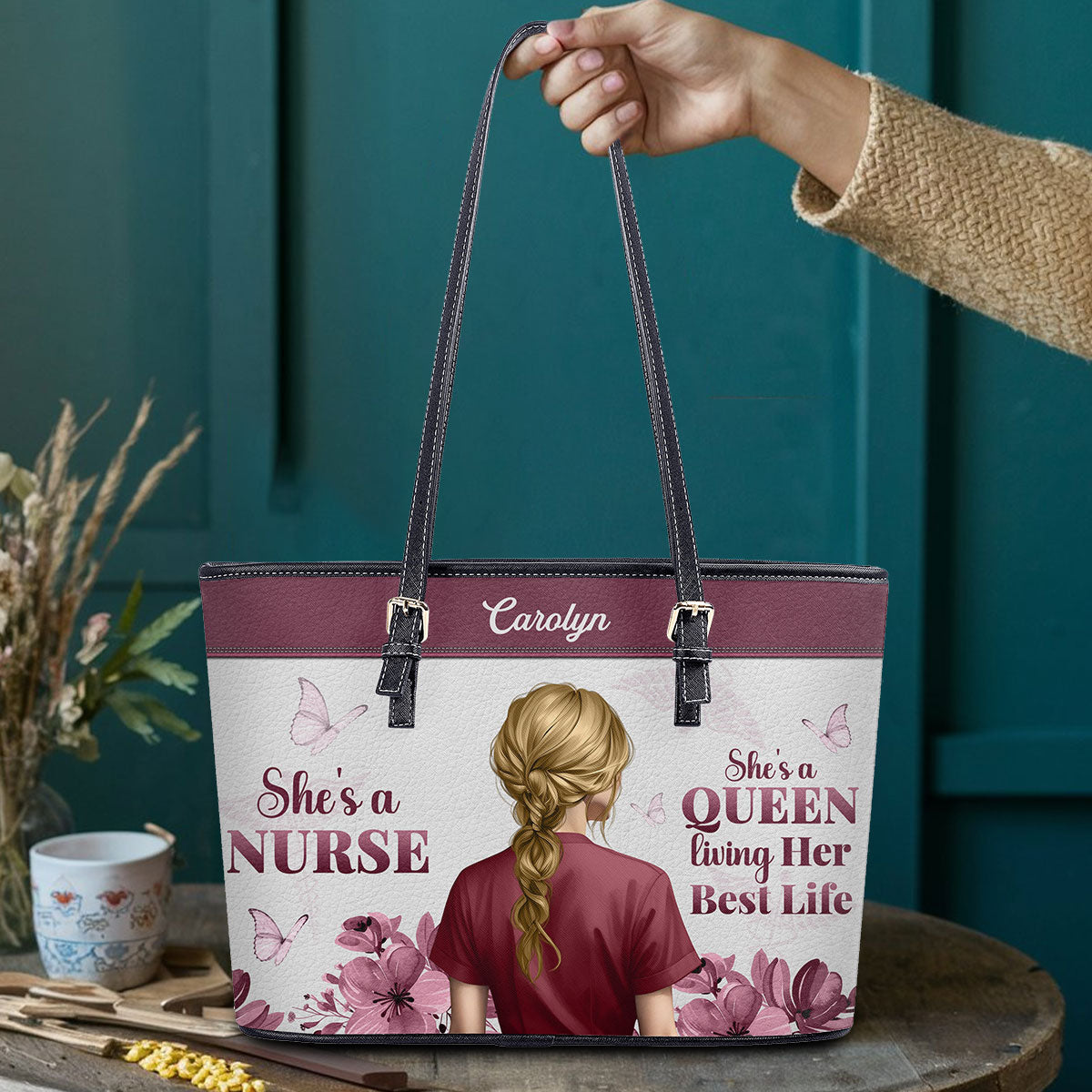 personalized custom nurse tote bag