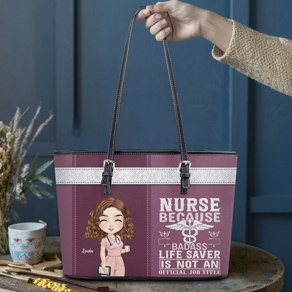 personalized custom nurse tote bag