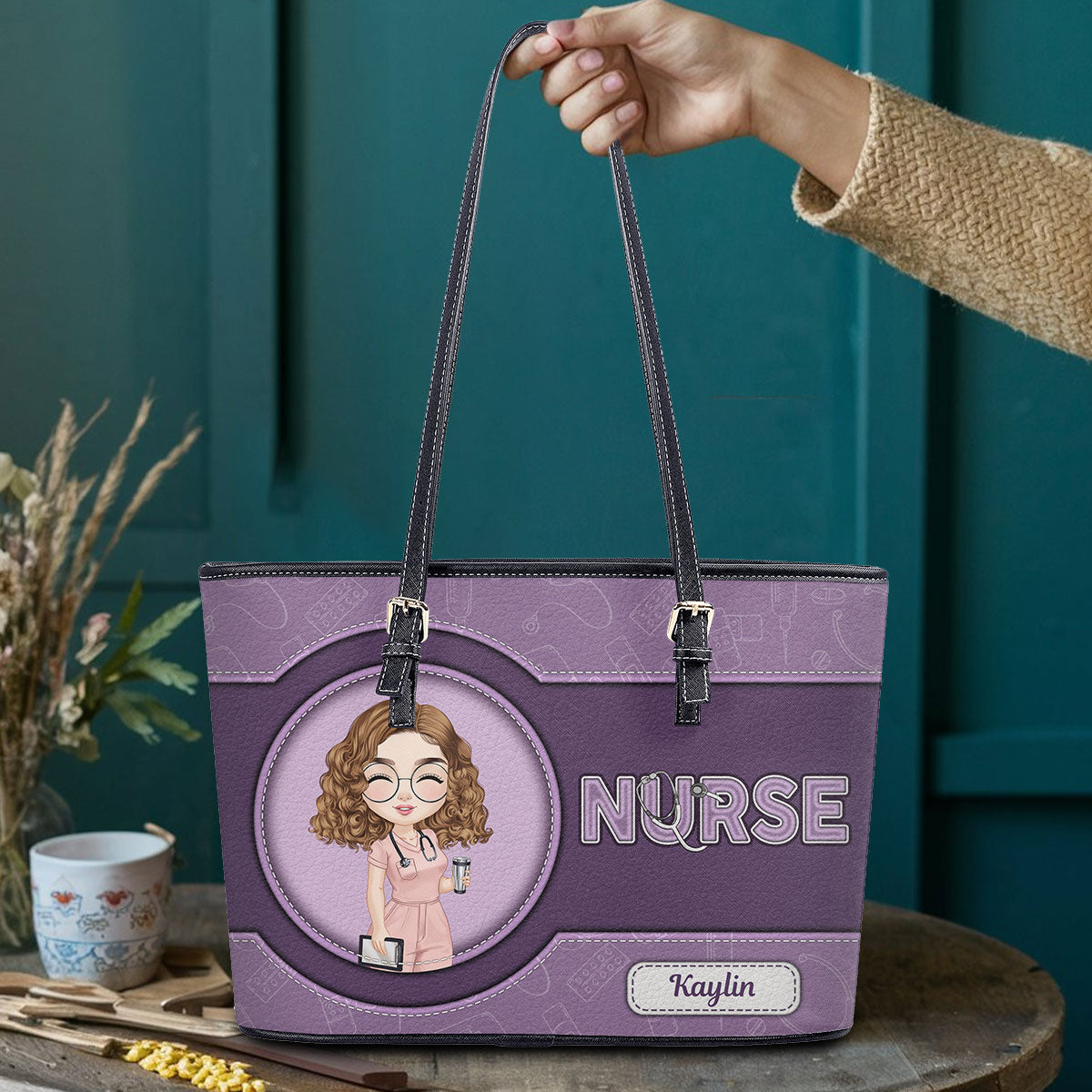 personalized custom nurse tote bag