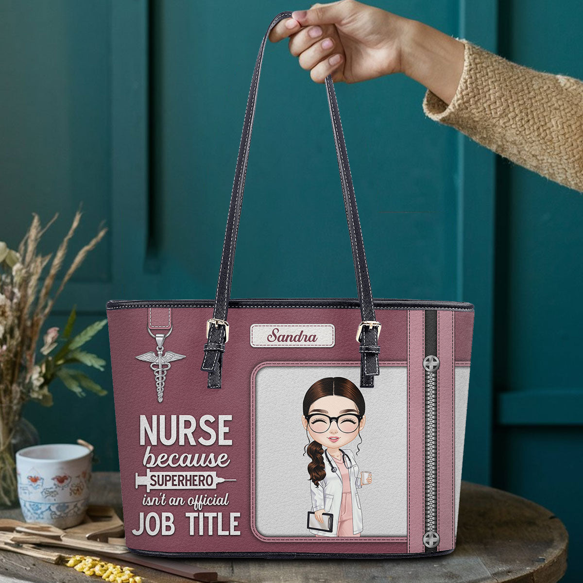 personalized custom nurse tote bag