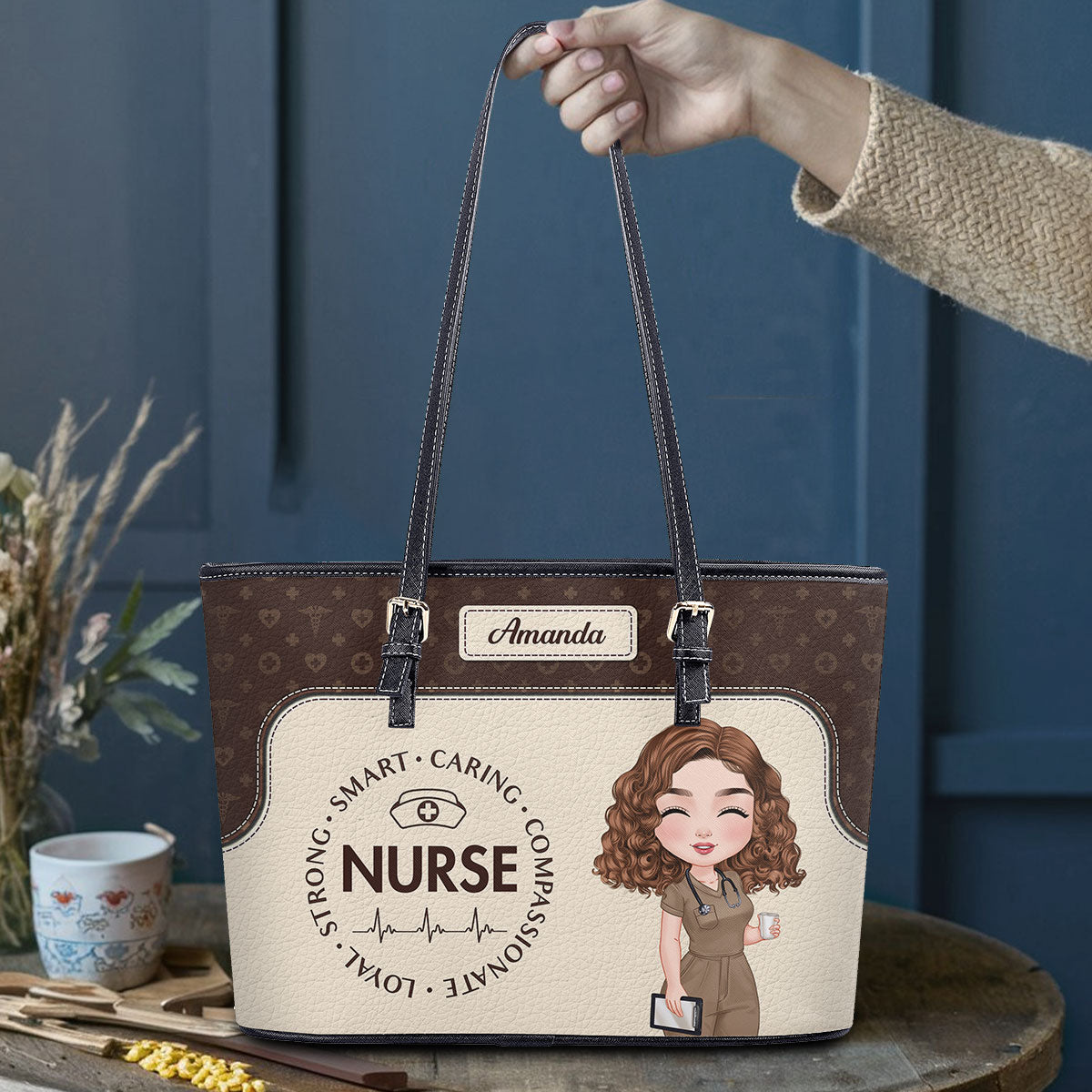 personalized custom nurse tote bag