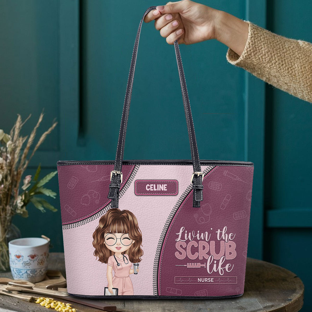 personalized custom nurse tote bag