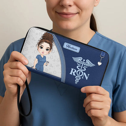 Simple Nurse Life - Personalized Nurse Leather Long Wallet
