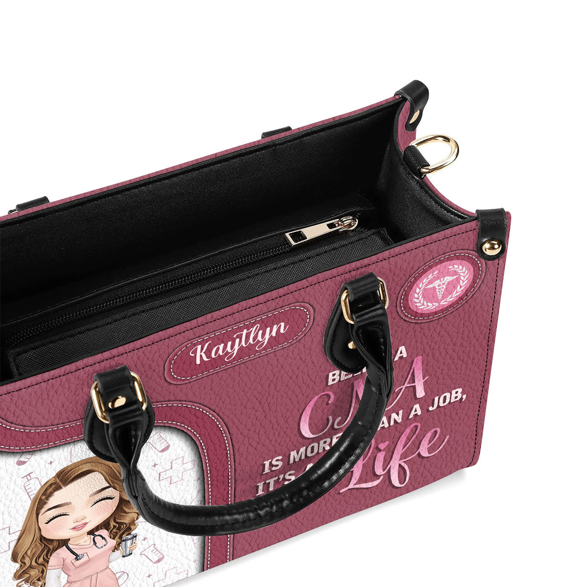 Nurse Job Is A Way Of Life - Personalized Custom Leather Handbag