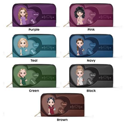 Sweet Nurse - Personalized Nurse Leather Long Wallet