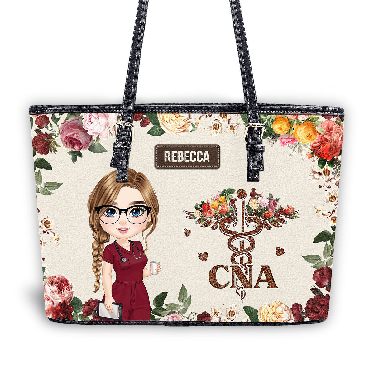 personalized custom nurse tote bag