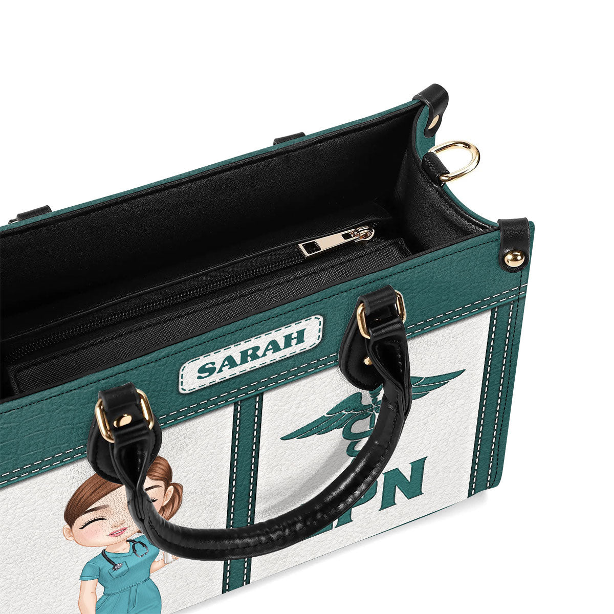 Graceful Nurse - Personalized Custom Leather Handbag