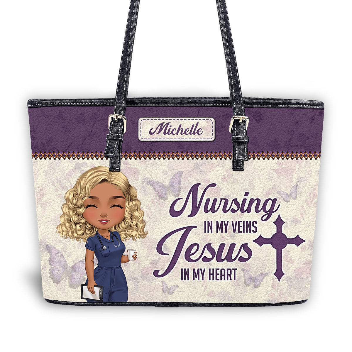 personalized custom nurse tote bag