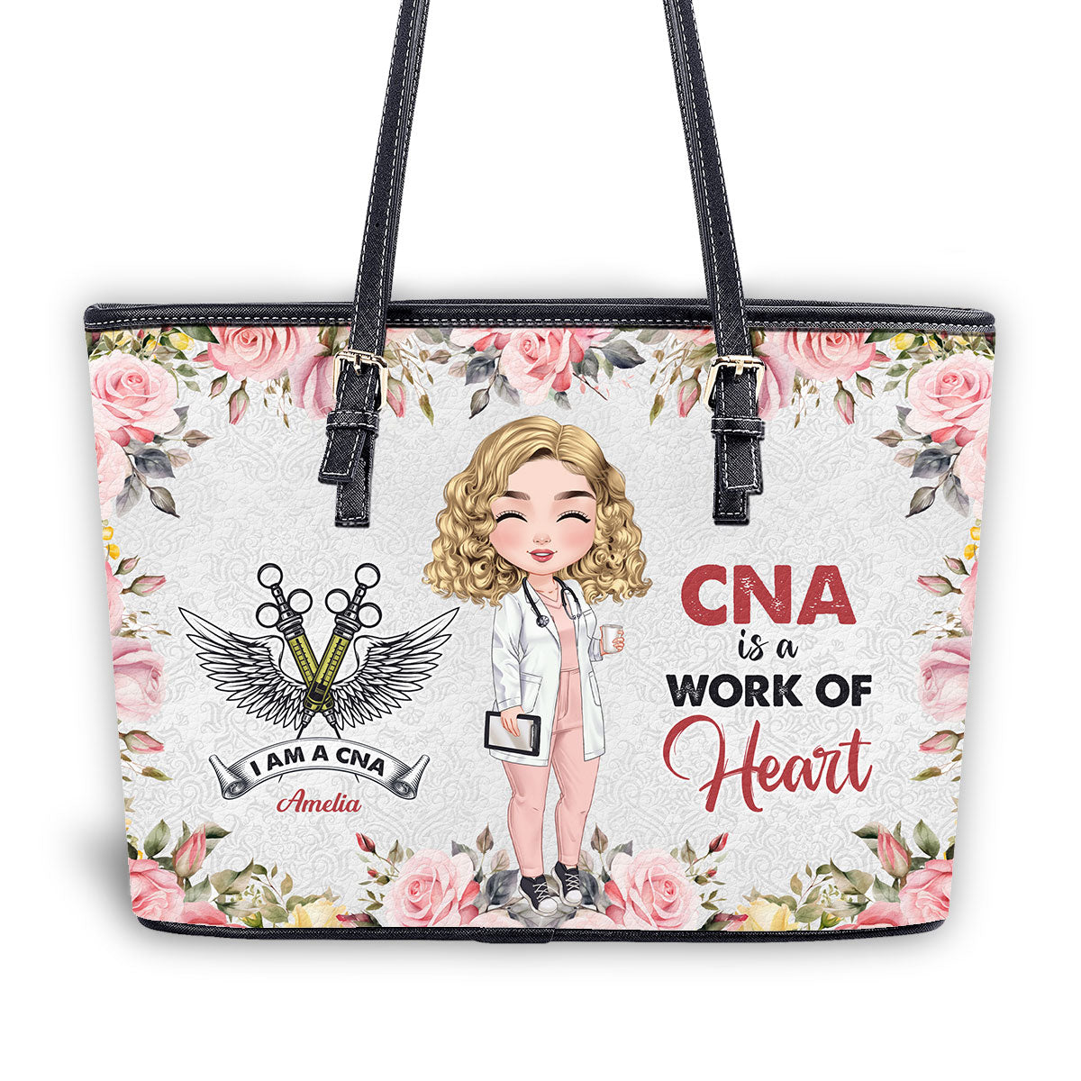 personalized custom nurse tote bag