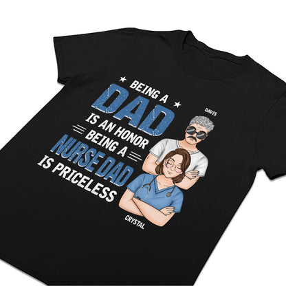 Being A Nurse Dad - Personalized Custom T-shirt