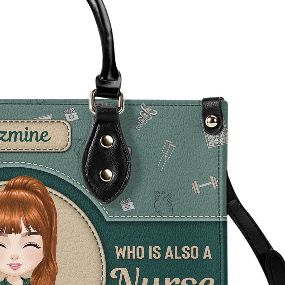 Never Underestimate A Nurse - Personalized Custom Leather Handbag