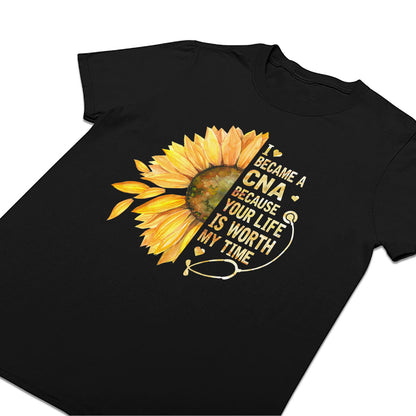 Sunflower Nurse - Personalized Custom Nurse T-shirt