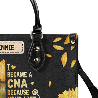 Sunflower Nurse - Personalized Custom Leather Handbag