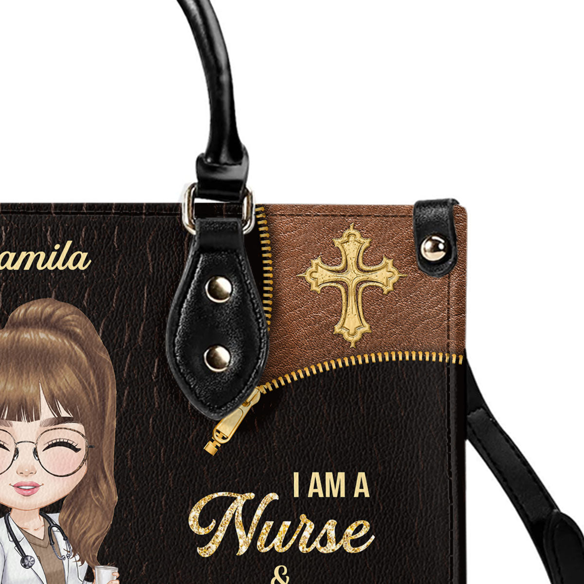 A Simple Nurse - Personalized Custom Leather Handbag