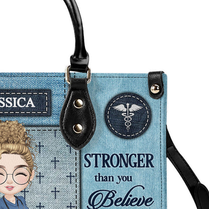 Brave Nurse - Personalized Custom Leather Handbag