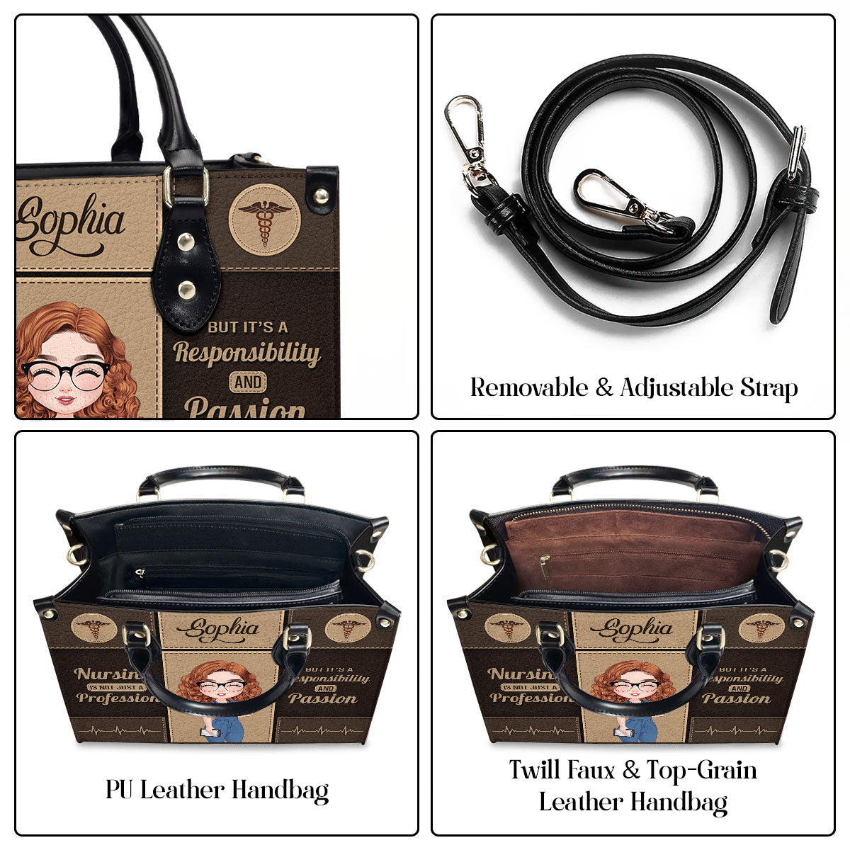 Nursing Is Not Just A Profession - Personalized Custom Leather Handbag