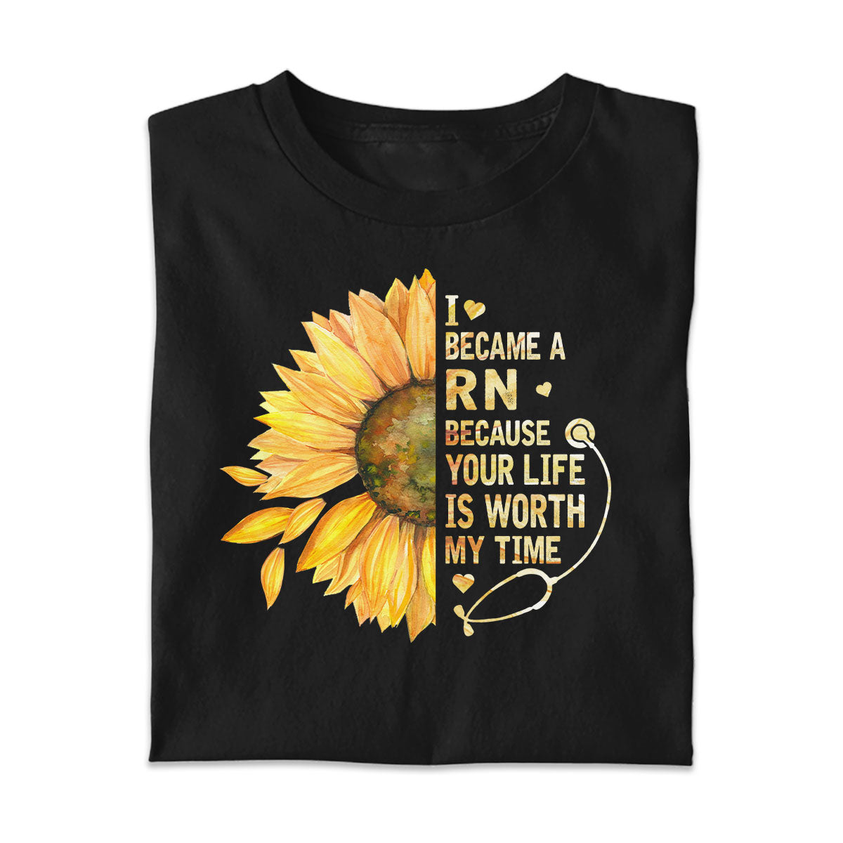 Sunflower Nurse - Personalized Custom Nurse T-shirt