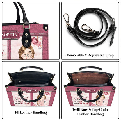 She Believed She Could - Personalized Custom Leather Handbag