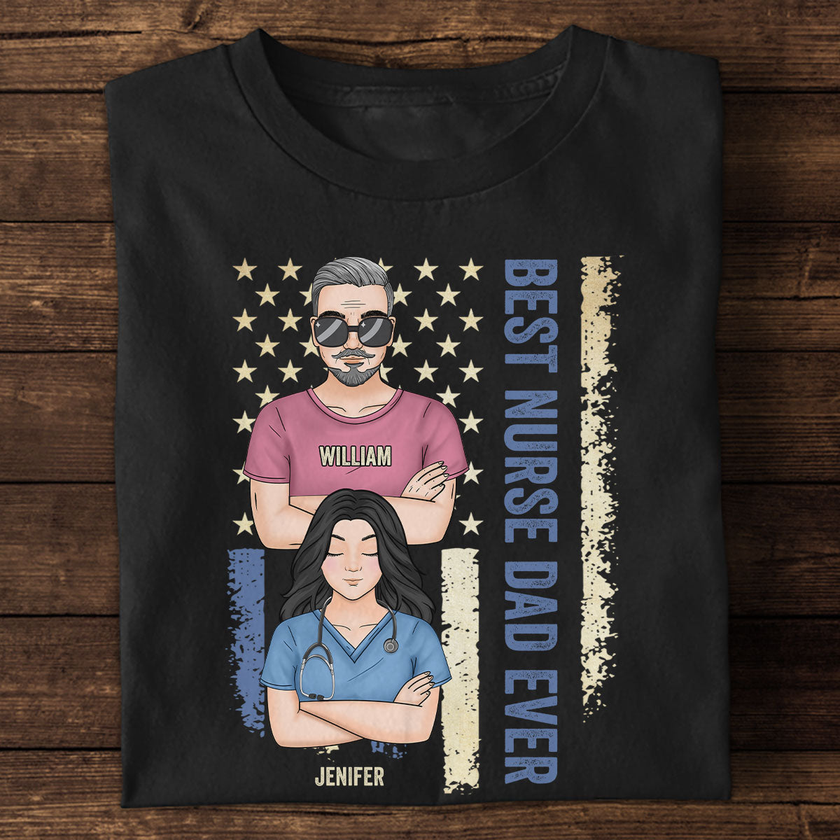 Best Nurse Dad Ever - Personalized Custom T-shirt