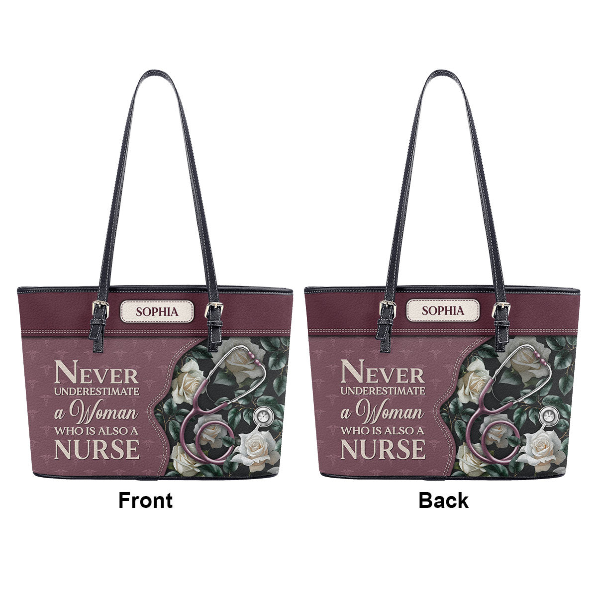 personalized custom nurse tote bag