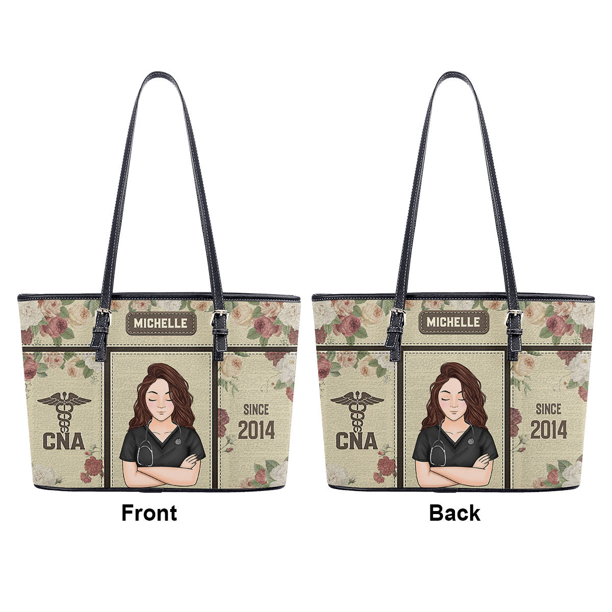 personalized custom nurse tote bag