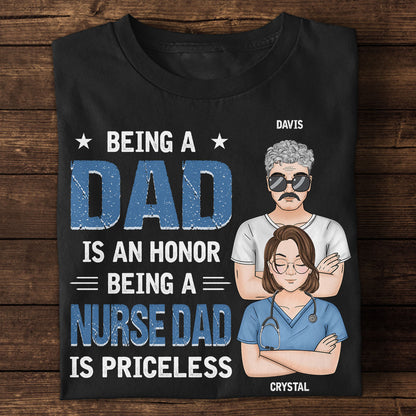 Being A Nurse Dad - Personalized Custom T-shirt