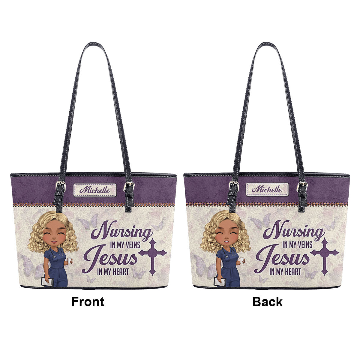 personalized custom nurse tote bag