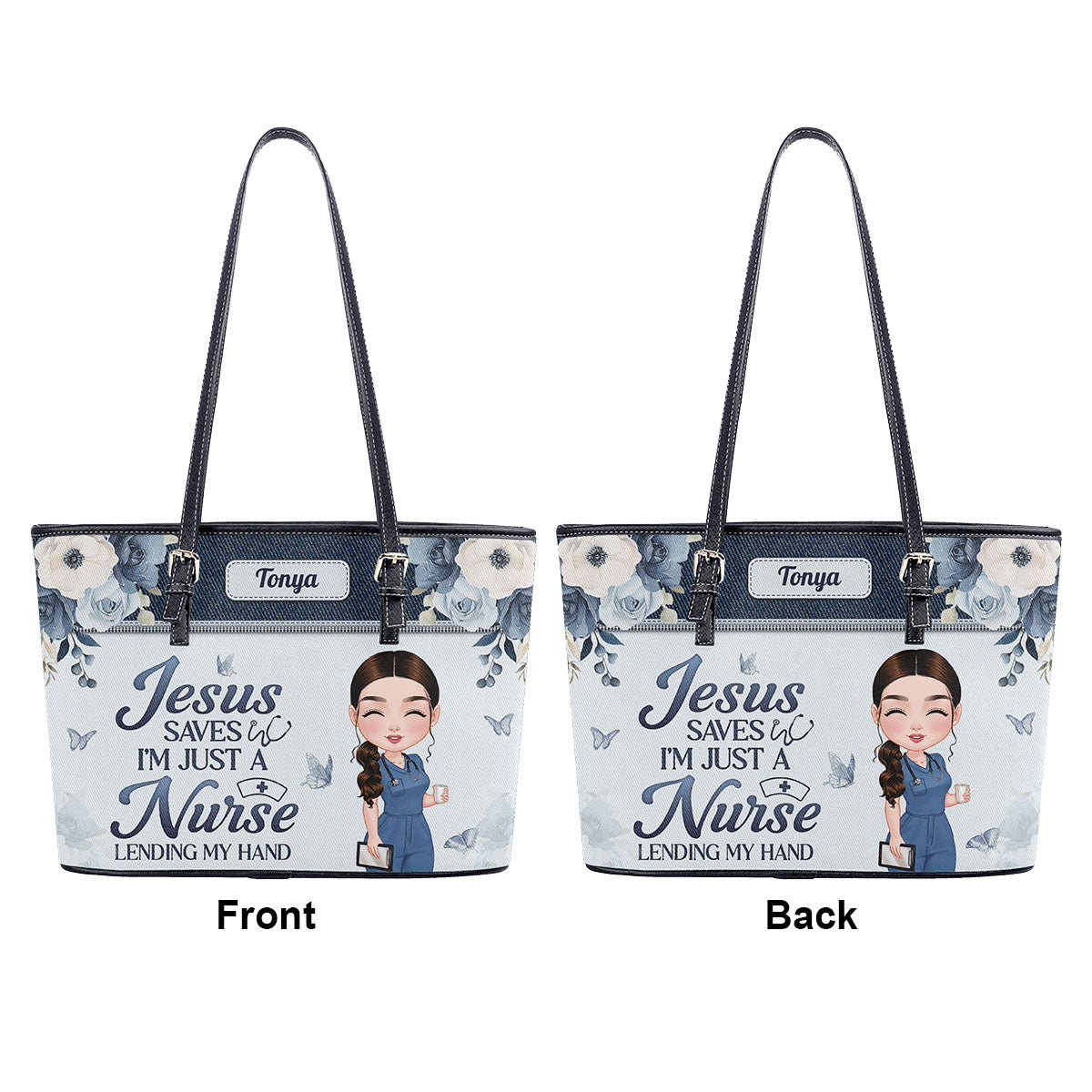 personalized custom nurse tote bag