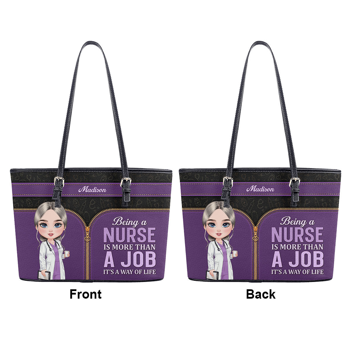 personalized custom nurse tote bag