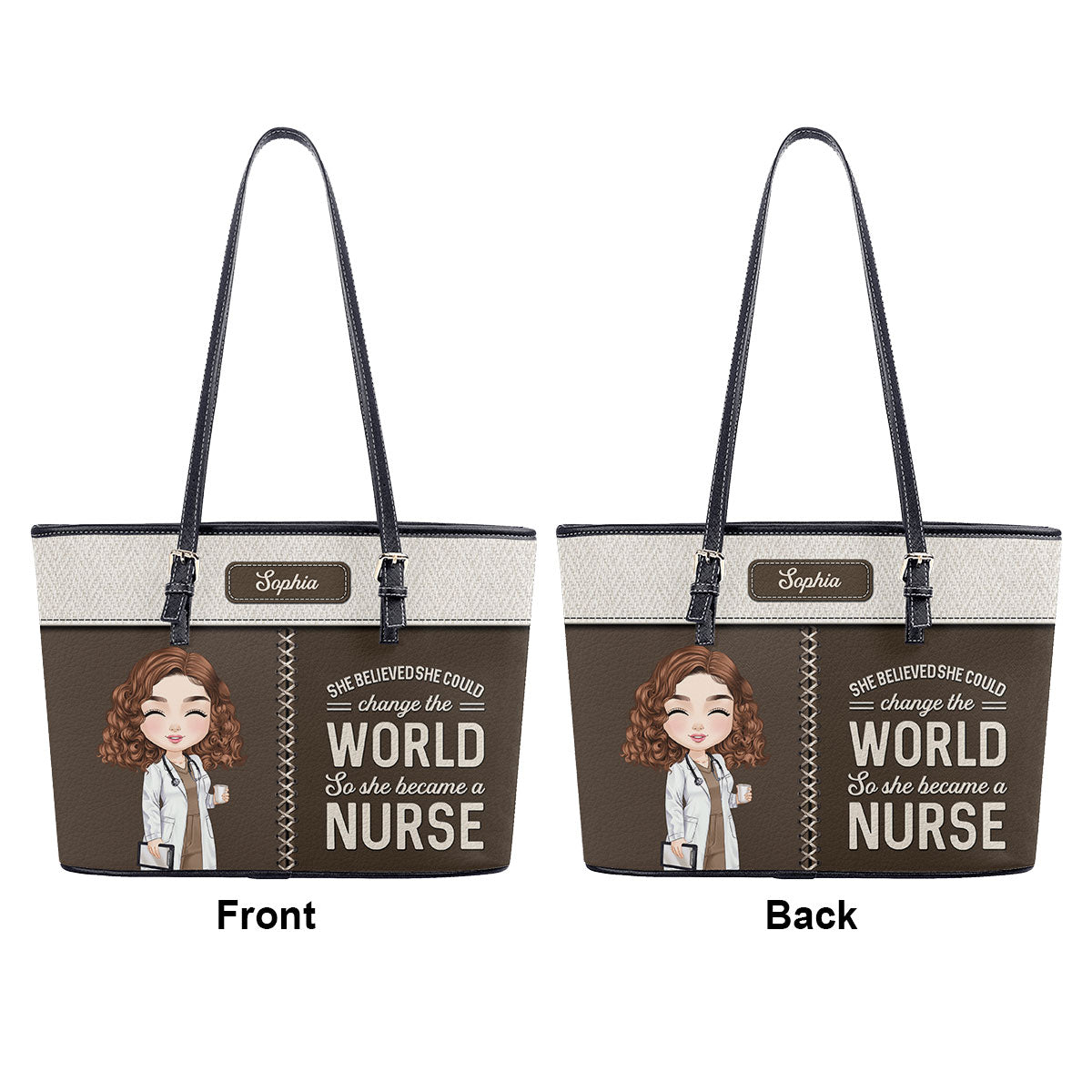 personalized custom nurse tote bag