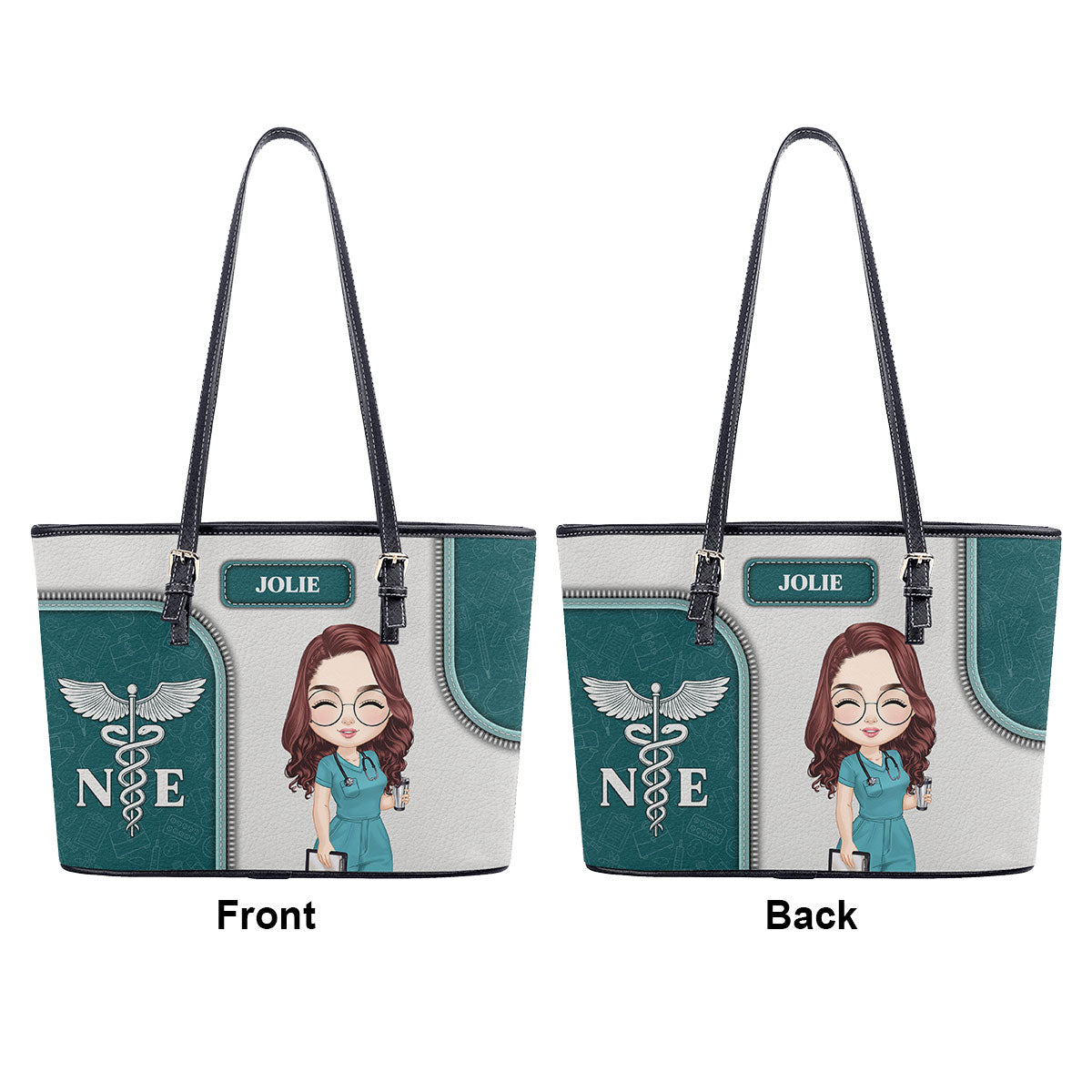 Incredible Nurse - Personalized Custom Nurse Leather Tote Bag