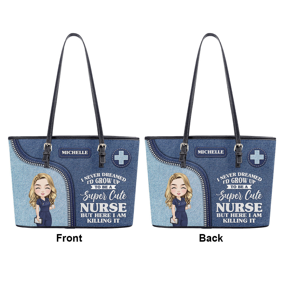 personalized custom nurse tote bag