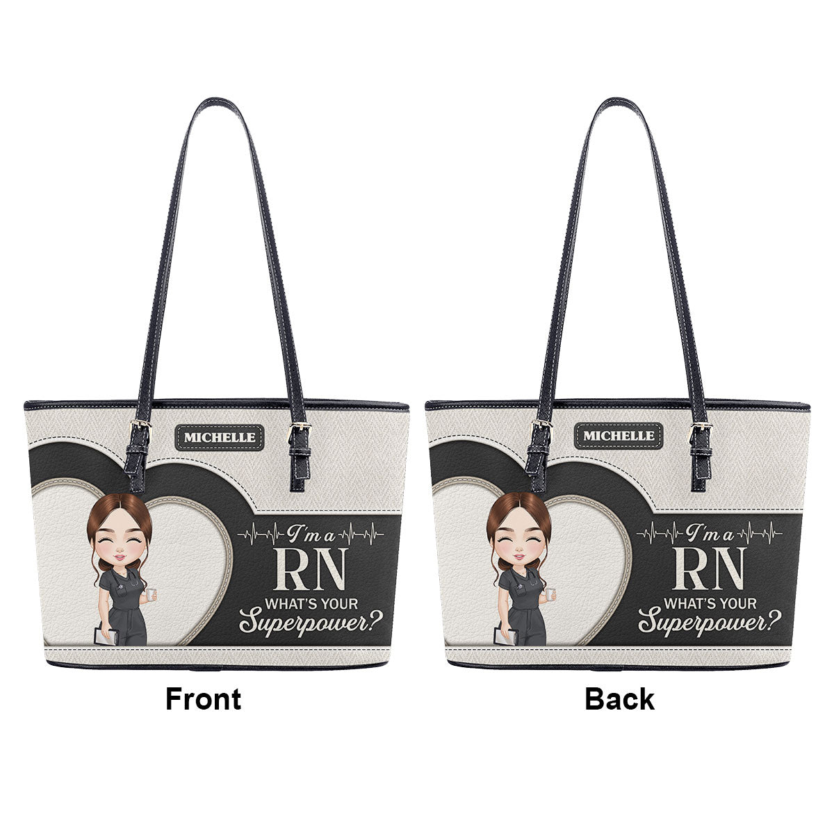 personalized custom nurse tote bag