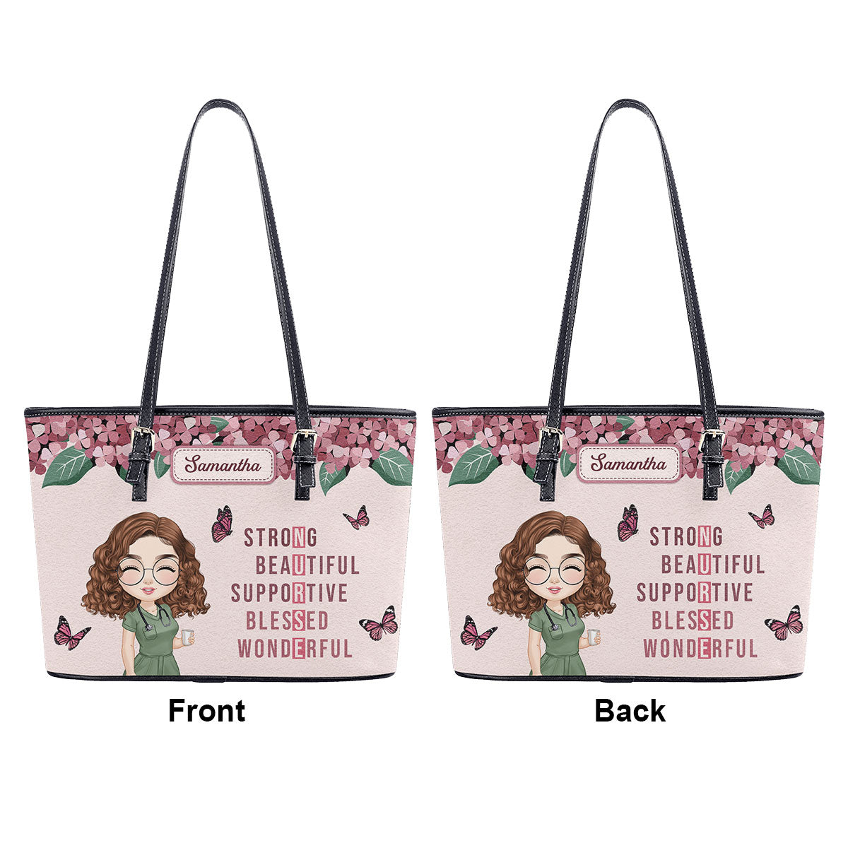 personalized custom nurse tote bag