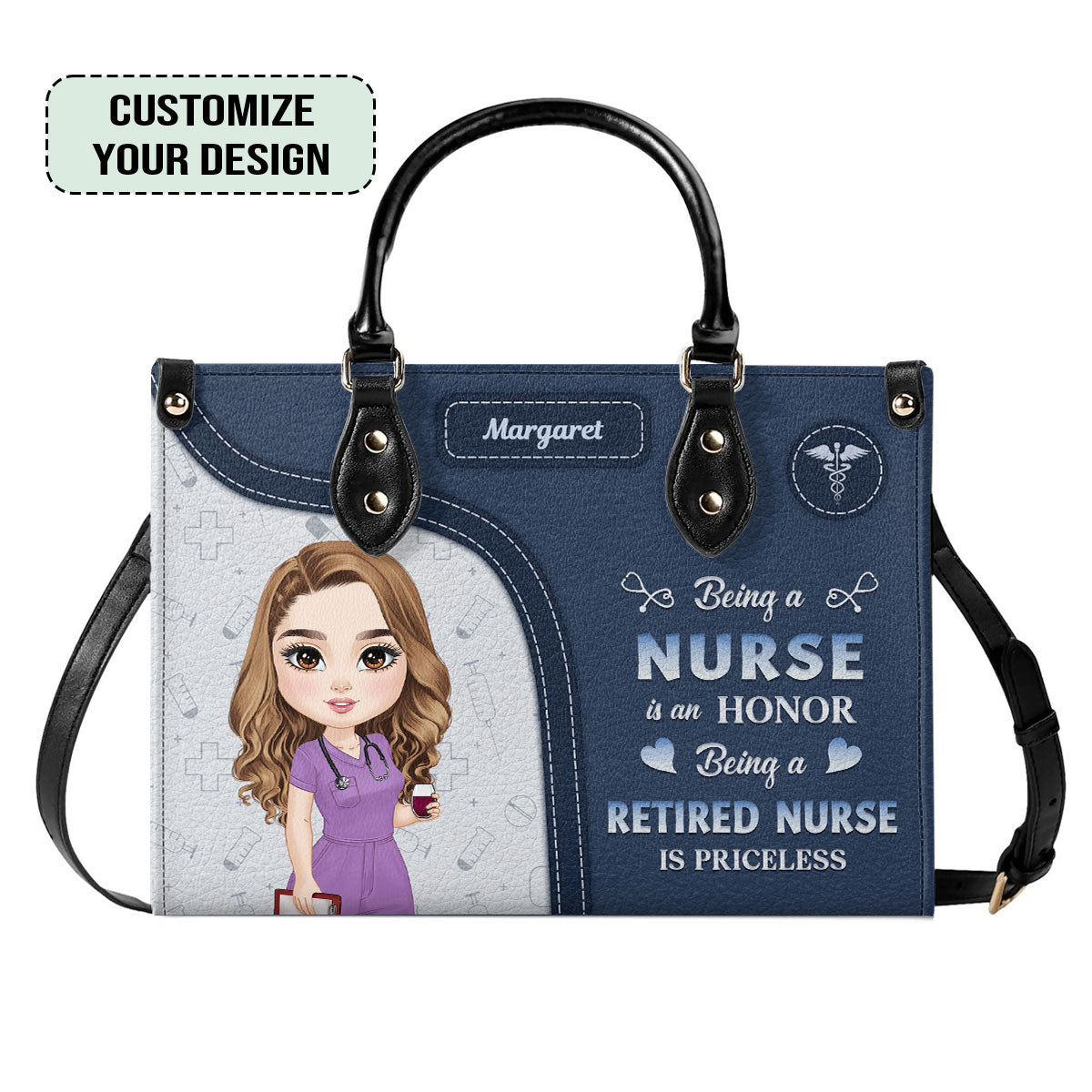 Great Nurse Is - Personalized Custom Leather Handbag