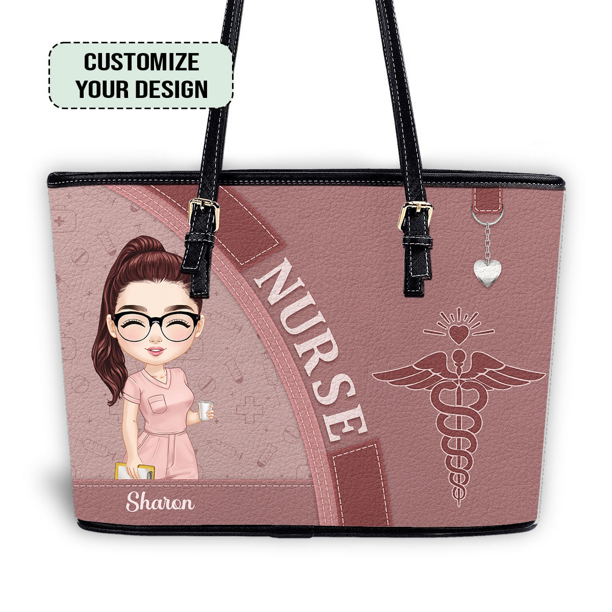 Nursing Lovely Life - Personalized Custom Nurse Leather Tote Bag