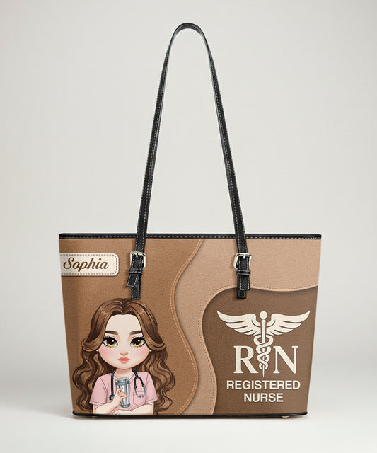Nurse Timeless Style - Personalized Custom Nurse Leather Tote Bag