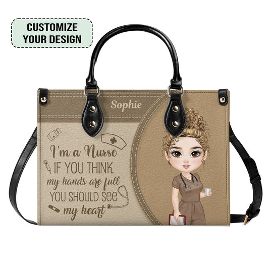 Neutral Nurse - Personalized Nurrse 
Custom Leather Handbag 