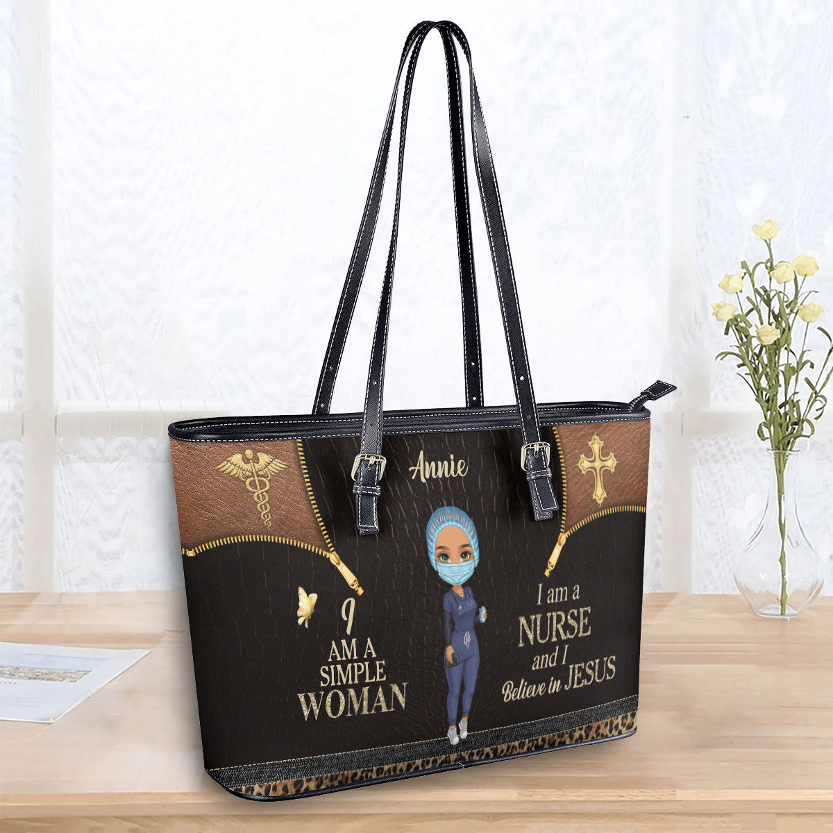 personalized custom nurse tote bag