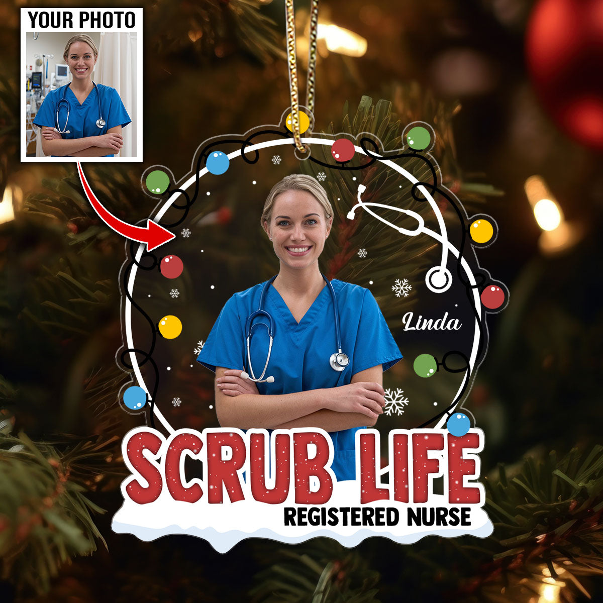 Scrub Life - Personalized Nurse Acrylic Ornament