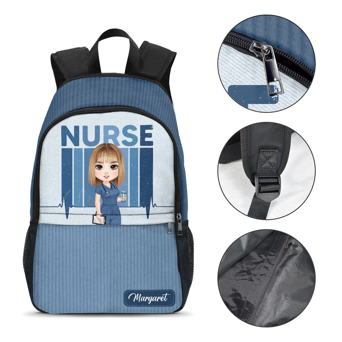 Nurse Color Scrubs - Personalized Backpack