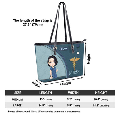 Elegant Nurse Life Ver 2 - Personalized Custom Nurse Leather Tote Bag Deal