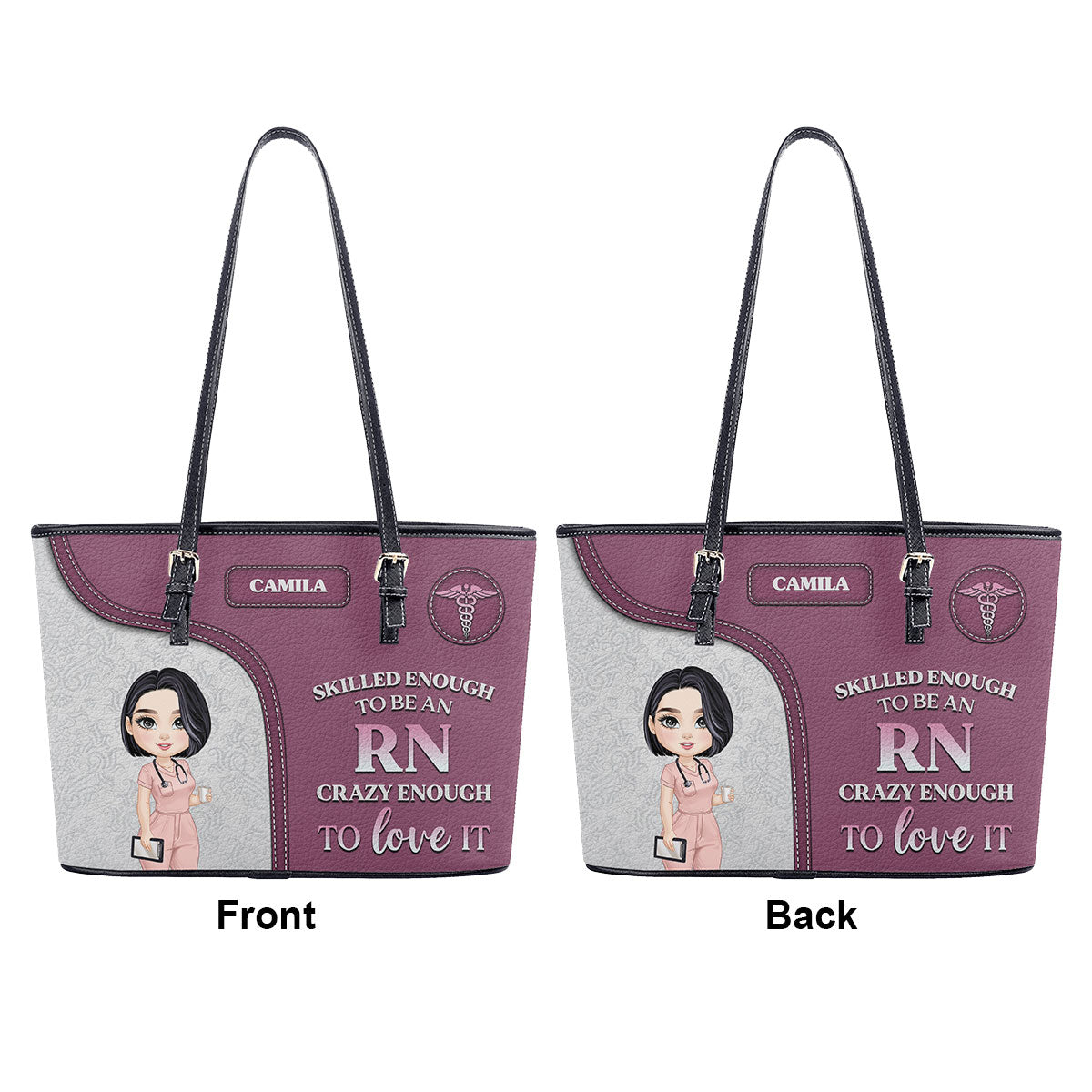 Nurse Skilled Enough - Personalized Custom Nurse Leather Tote Bag Deal