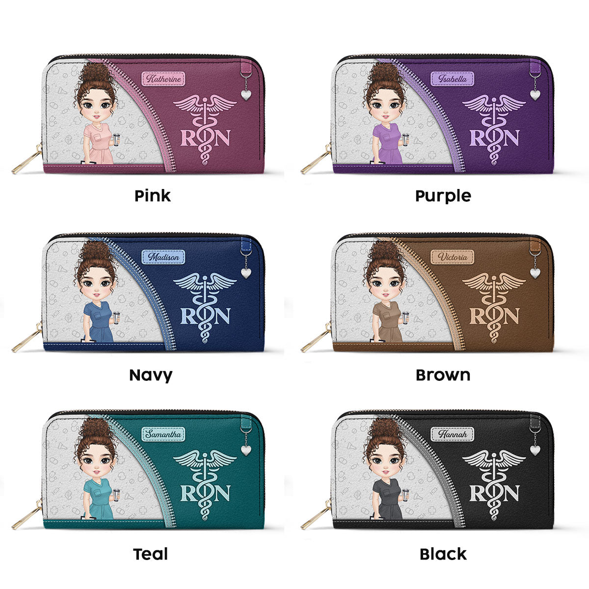 Simple Nurse Life - Personalized Nurse Leather Long Wallet
