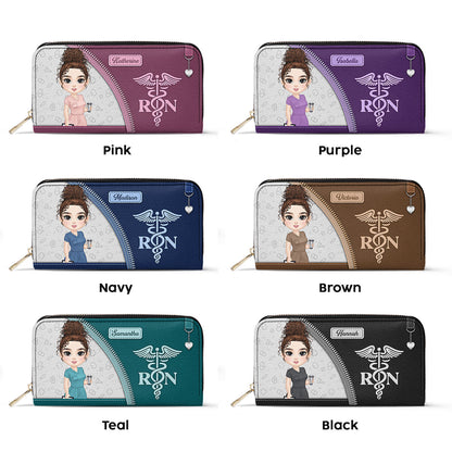 Simple Nurse Life - Personalized Nurse Leather Long Wallet