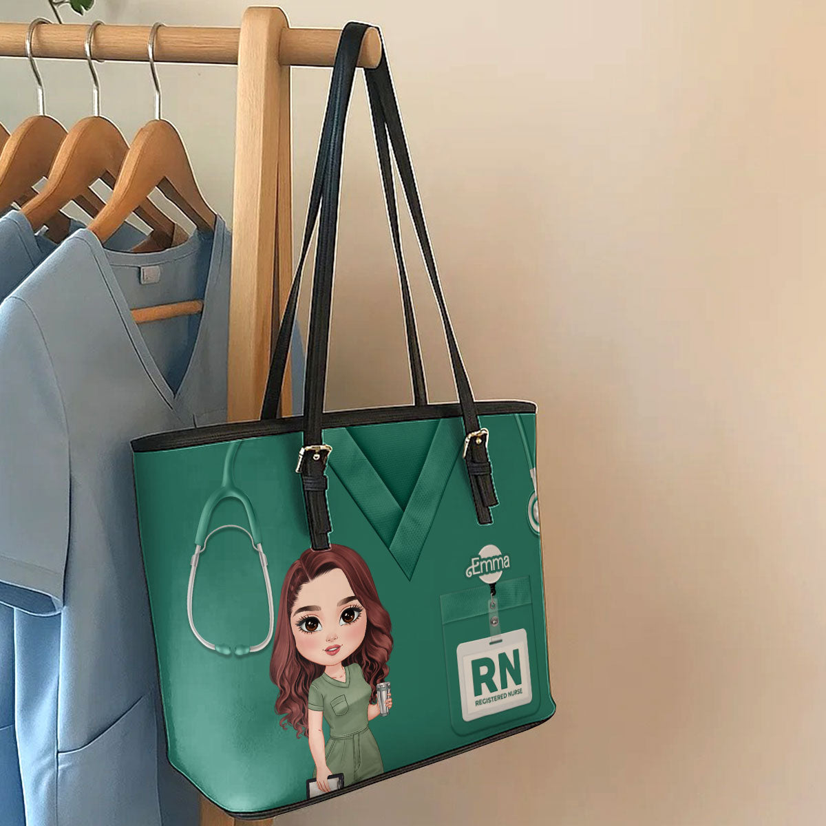 Real Nurse - Personalized Custom Nurse Leather Tote Bag